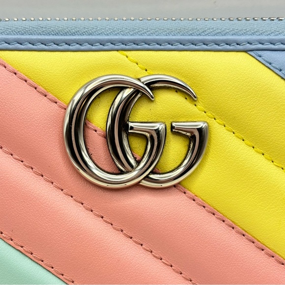 RARE LIMITED EDITION Pastel Gucci Marmont Wallet Gucci Pastel Rainbow Wallet - Picture 2 of 16